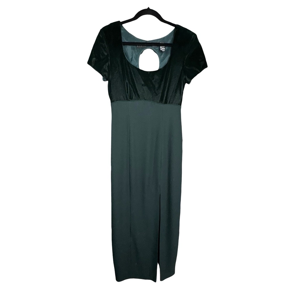 Liz Claiborne Night Velvet Top Emerald Green Maxi Formal Evening Gown Dress Sz 6 - Picture 2 of 9